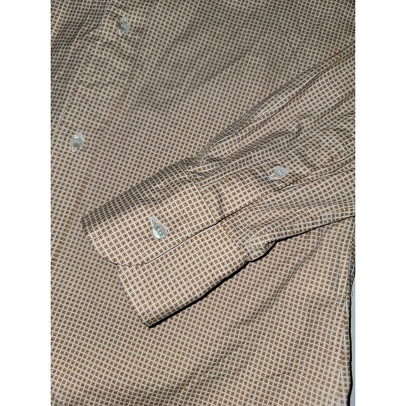 Journal Standard Mens Medium Slim Fit Dress Shirt Button Down Check White Orange - Picture 5 of 14